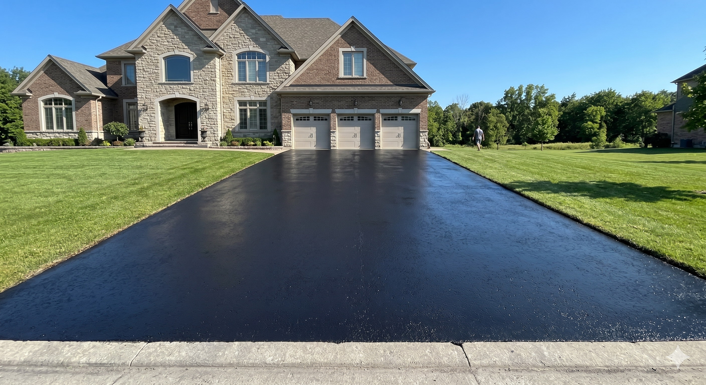 Driveway after sealing in the GTA — jet black